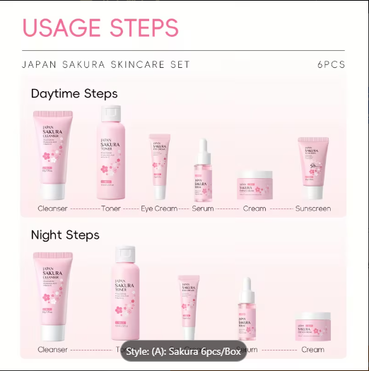 LAIKOU Sakura Skincare 6pcs/Set