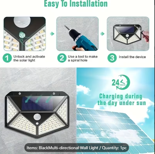 1pc solar motion sensor wall Light