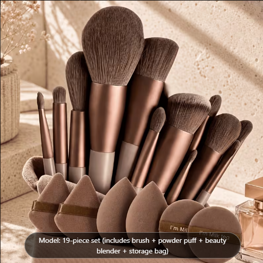19pcs Makeup Brush Set with Storage Bag