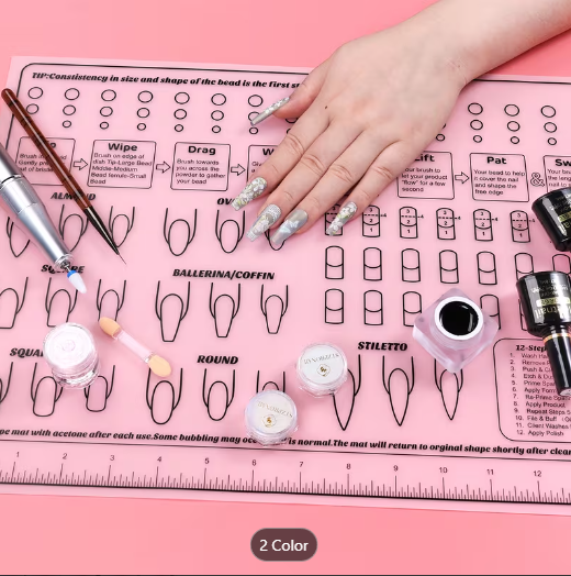Silicone nail-art practice mat