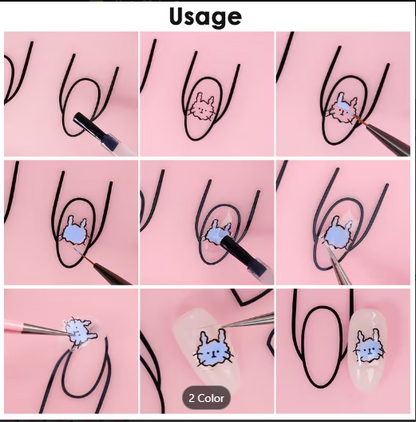 Silicone nail-art practice mat