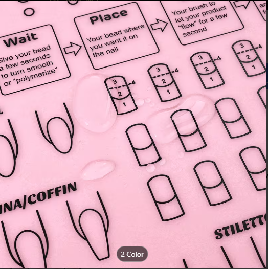Silicone nail-art practice mat