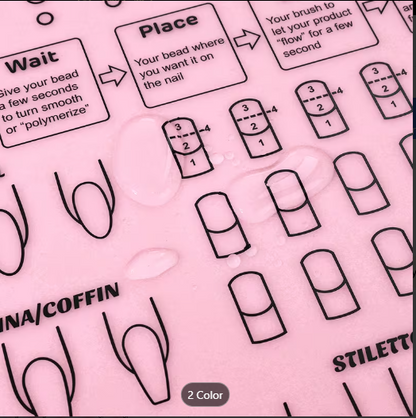 Silicone nail-art practice mat
